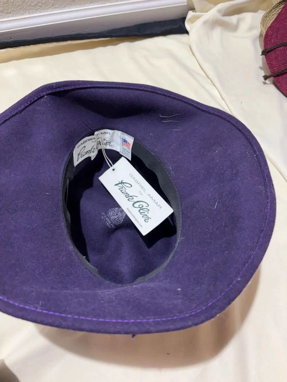 Elegant Purple Felt Women's Hat with Pink Floral Accent